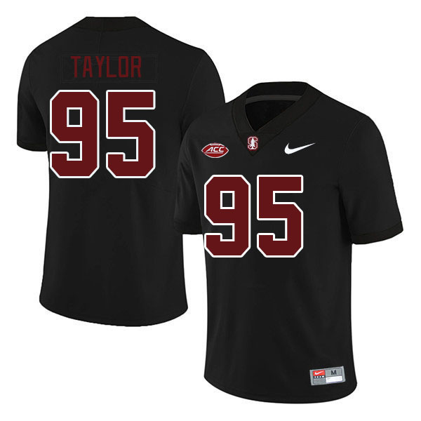 Men #95 Aristotle Taylor Stanford Cardinal 2024 ACC Conference College Football Jerseys Stitched-Bla